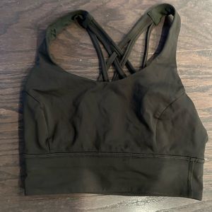 Lululemon Energy Bra Medium Support B-D in Olive Green Sz 6